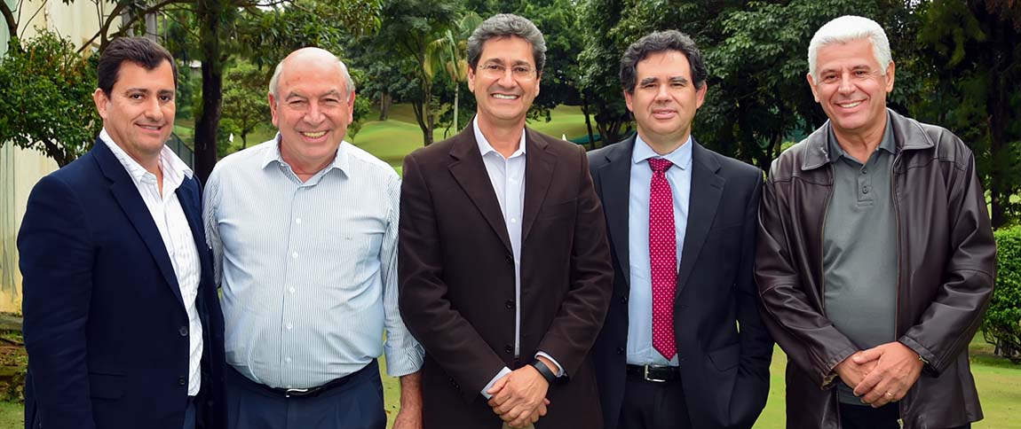 Ubirajara, Dontal, Mazon, Recchia e Bradaschia: unidos pelo crescimento do golfe. Foto: Ricardo Fonseca/F2 Comunicação